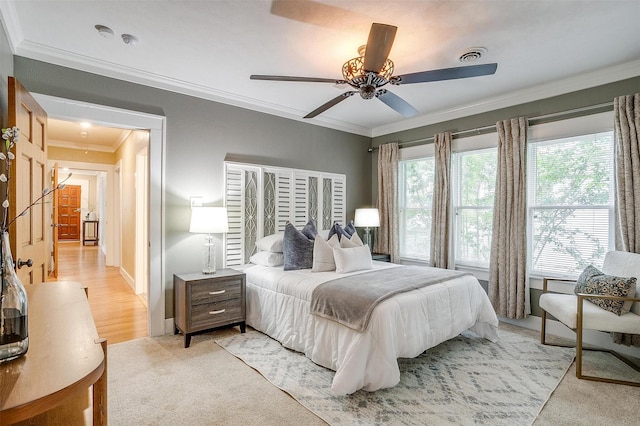 2012 Carleton Ave, Fort Worth, TX 76107 - bedroom with crown molding and ceiling fan