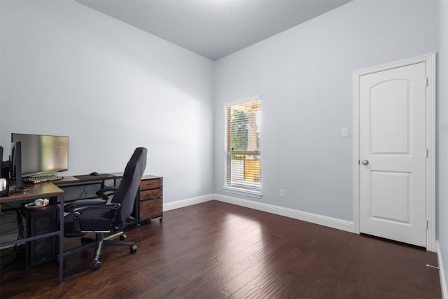6308 Harold Creek Dr, Fort Worth, TX 76179 - office featuring dark wood finished floors and baseboards