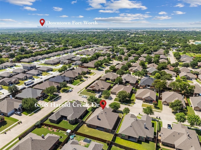 6308 Harold Creek Dr, Fort Worth, TX 76179 - aerial overview of property's location featuring nearby suburban area