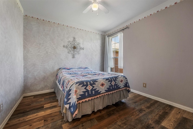 7305 Meadowwood Dr, Rowlett, TX 75089 - bedroom with wood finished floors and ceiling fan