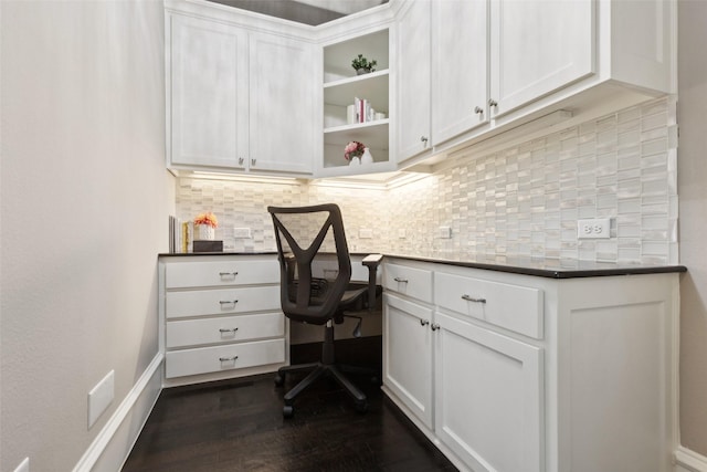 1800 Aspen St, Prosper, TX 75078 - office area with built in study area and dark wood-type flooring