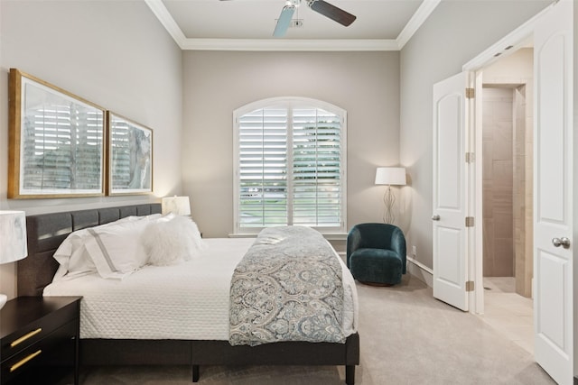 1800 Aspen St, Prosper, TX 75078 - bedroom with carpet, crown molding, and a ceiling fan