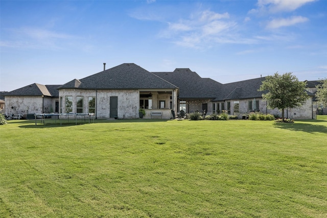 1800 Aspen St, Prosper, TX 75078 - view of front of home featuring a trampoline, a front yard, and roof with shingles