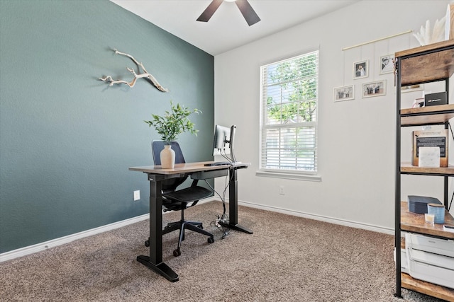 1512 Bennington Ln, Celina, TX 75009 - home office featuring carpet floors and ceiling fan
