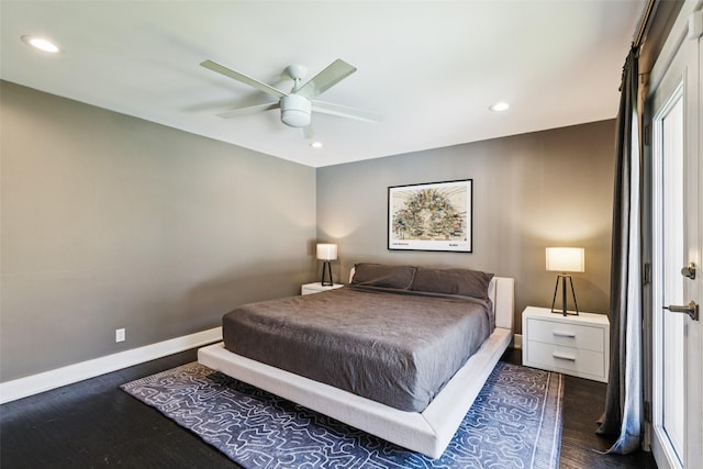 3138 Whirlaway Rd, Dallas, TX 75229 - bedroom featuring wood finished floors, recessed lighting, and a ceiling fan