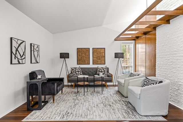 10305 Robindale Dr, Dallas, TX 75238 - living area with wood finished floors and lofted ceiling