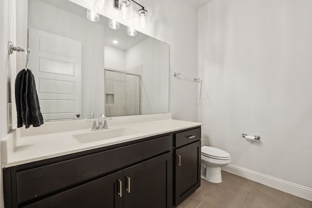 307 Misty Ln, Argyle, TX 76226 - bathroom with tile patterned floors, vanity, and a shower