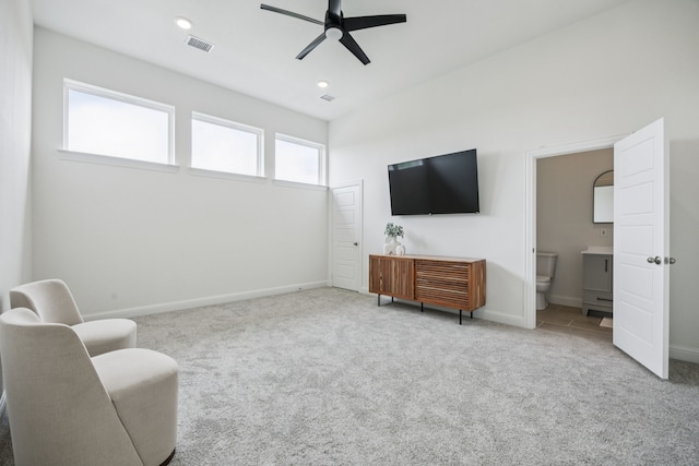 307 Misty Ln, Argyle, TX 76226 - sitting room featuring ceiling fan and carpet floors