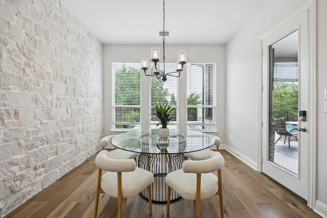 307 Misty Ln, Argyle, TX 76226 - dining room featuring a chandelier and wood finished floors