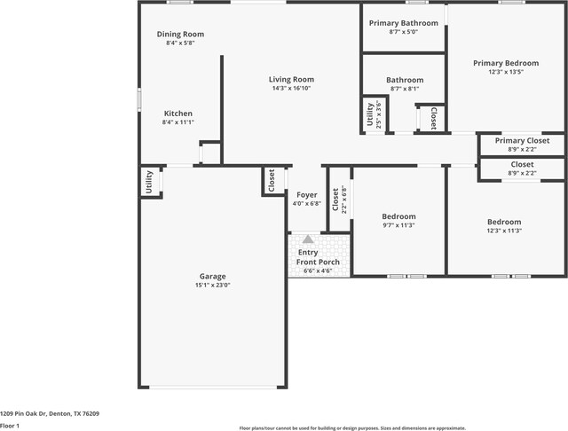 1209 Pin Oak Dr, Denton, TX 76209 - view of floor plan / room layout