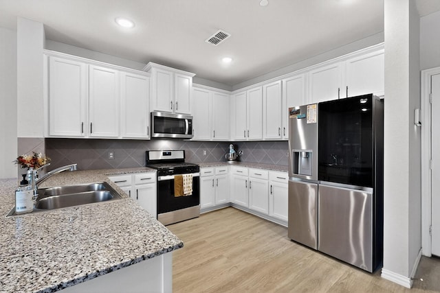 1848 Indigo Ln, Forney, TX 75126 - kitchen featuring stainless steel appliances, white cabinets, light wood finished floors, and recessed lighting