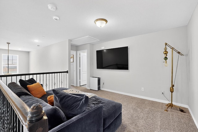 1848 Indigo Ln, Forney, TX 75126 - living area with attic access and carpet flooring