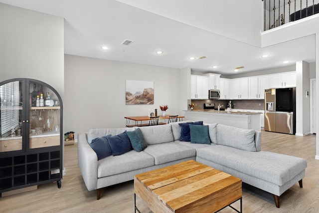 1848 Indigo Ln, Forney, TX 75126 - living area with light wood-type flooring and recessed lighting