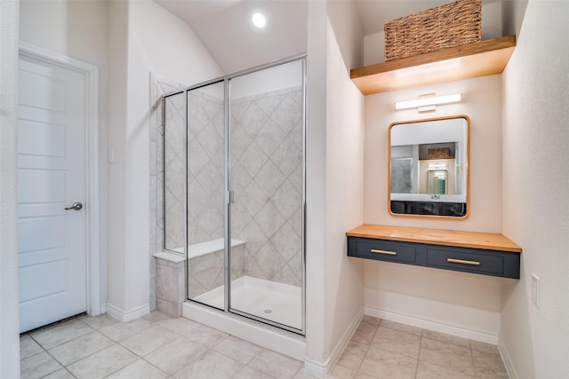 276 Jefferson Ln, Fate, TX 75189 - full bath with a stall shower, tile patterned flooring, and vanity