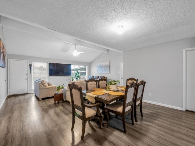 1013 Huntersglen Dr, Mesquite, TX 75150 - dining area featuring wood finished floors, a textured ceiling, and ceiling fan