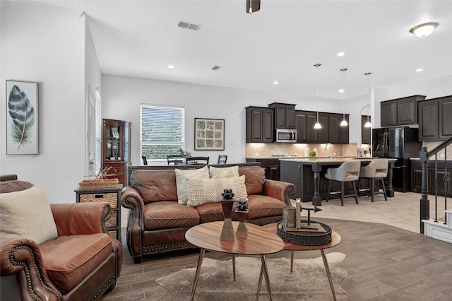 14800 Star Creek Dr, Aledo, TX 76008 - living area featuring recessed lighting and wood finished floors