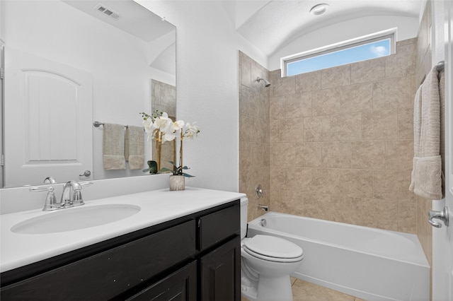 14800 Star Creek Dr, Aledo, TX 76008 - bathroom with vanity, shower / bath combination, and tile patterned floors