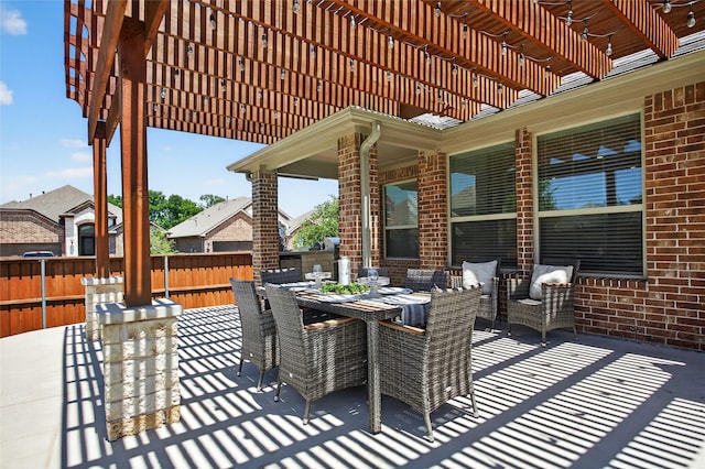 14800 Star Creek Dr, Aledo, TX 76008 - view of patio / terrace with outdoor dining area and a pergola