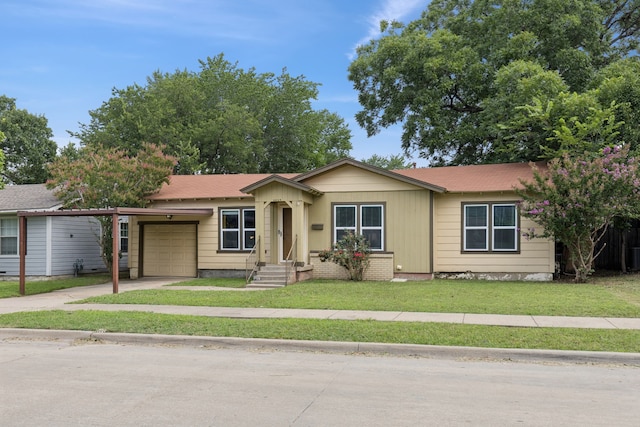 5029 Jerri Ln, Haltom City, TX 76117 - ranch-style home with an attached garage, concrete driveway, and a front yard