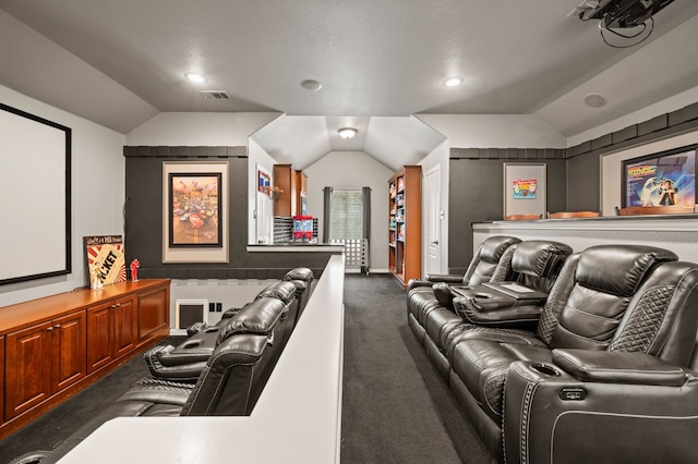 1829 Lewis Crossing Dr, Keller, TX 76248 - cinema featuring vaulted ceiling and dark colored carpet