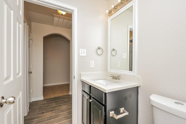 3153 Evangeline Rd, Fort Worth, TX 76140 - half bath featuring vanity and wood finished floors