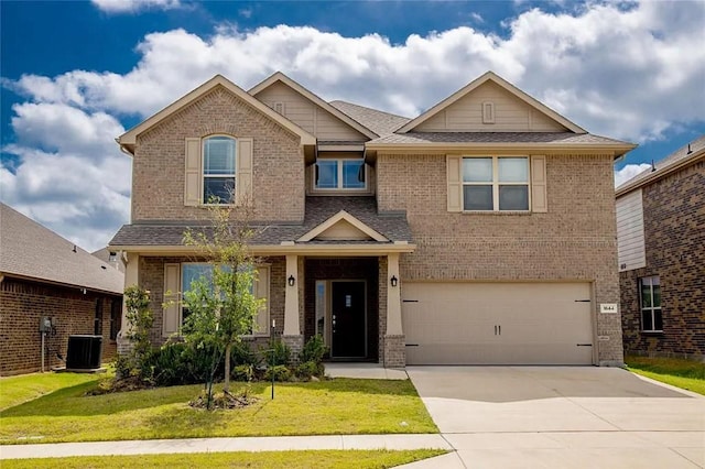 1844 Rio Costilla Rd, Fort Worth, TX 76131 - craftsman house with brick siding, a garage, and concrete driveway
