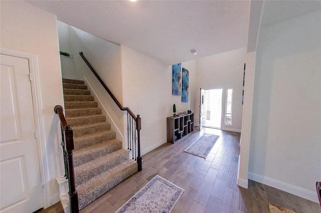 1844 Rio Costilla Rd, Fort Worth, TX 76131 - entryway featuring stairs and wood finished floors