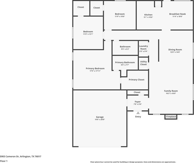 5903 Cameron Dr, Arlington, TX 76017 - view of home floor plan
