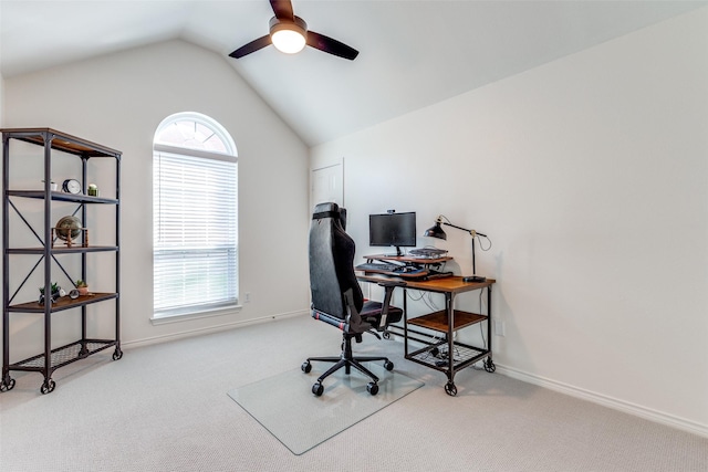 8600 Digby Dr, Plano, TX 75025 - carpeted office with ceiling fan and lofted ceiling