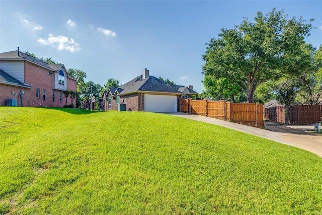 8600 Digby Dr, Plano, TX 75025 - view of yard featuring a garage, driveway, and a gate