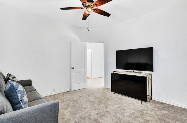 2904 Champlin Ct, Richardson, TX 75082 - carpeted living area featuring a ceiling fan and baseboards