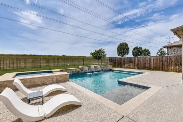 11825 Wulstone Rd, Fort Worth, TX 76052 - view of swimming pool featuring an in-ground hot tub, a fenced backyard, and a patio area