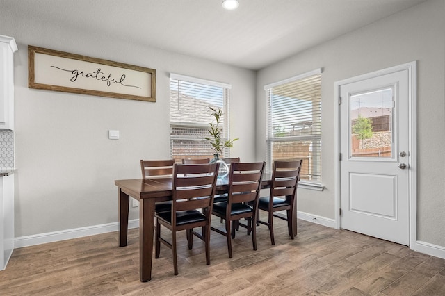 171 Tanager Dr, Rhome, TX 76078 - dining space featuring light wood-type flooring and recessed lighting