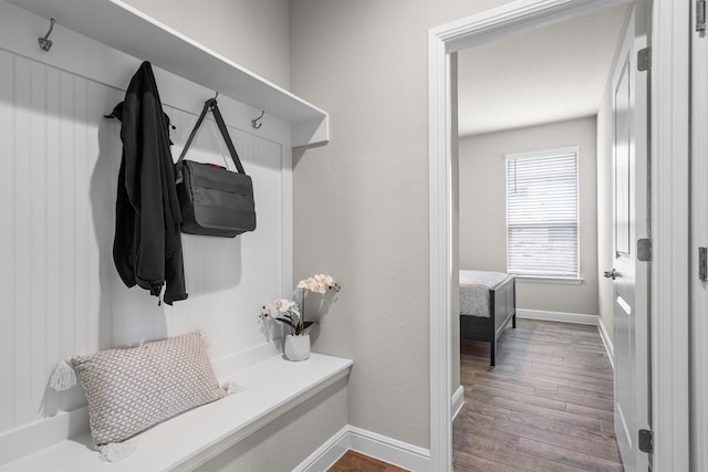 171 Tanager Dr, Rhome, TX 76078 - mudroom with wood finished floors and baseboards