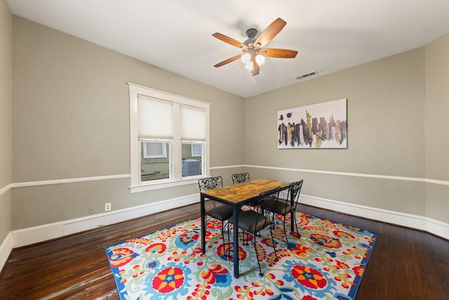 5502 Victor, Dallas, TX 75214 - office area featuring hardwood / wood-style flooring and ceiling fan