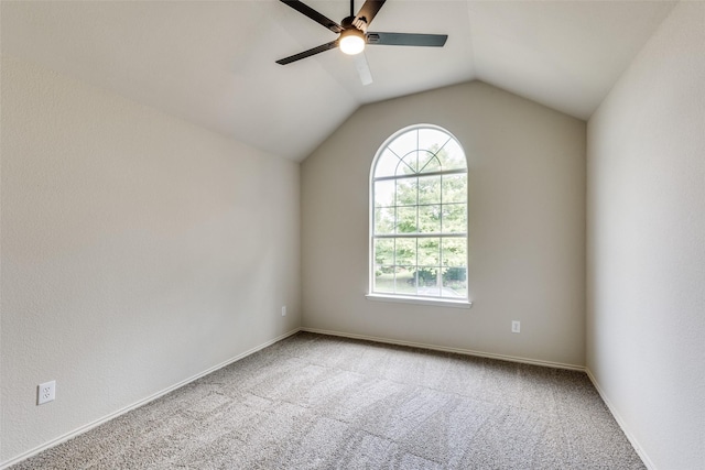 1432 Stillforest Dr, Allen, TX 75002 - spare room with a ceiling fan, carpet floors, and lofted ceiling