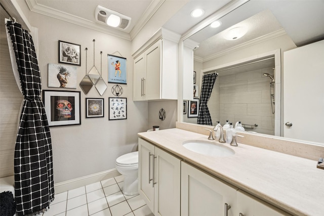 11330 Park Central Pl Unit C, Dallas, TX 75230 - full bath featuring ornamental molding, vanity, tile patterned floors, and recessed lighting
