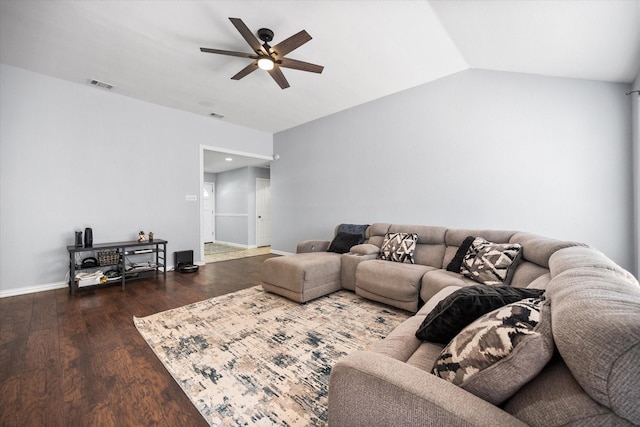 5603 Farris Dr, Arlington, TX 76017 - living area with ceiling fan, wood finished floors, and lofted ceiling