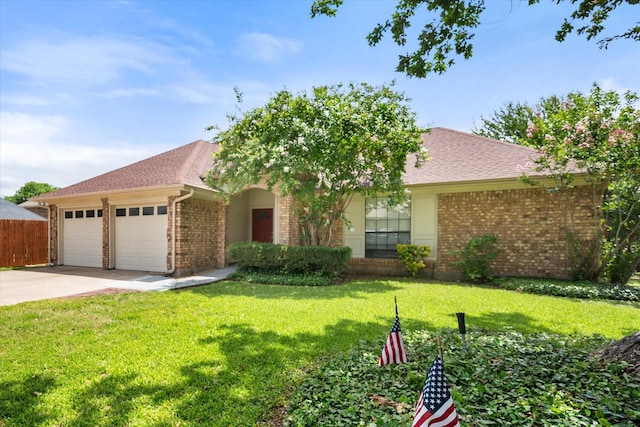 5603 Farris Dr, Arlington, TX 76017 - view of front facade featuring brick siding, a garage, concrete driveway, and roof with shingles