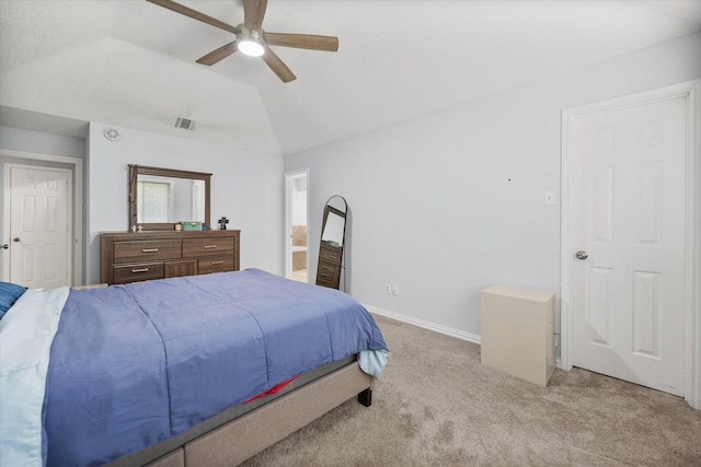 5603 Farris Dr, Arlington, TX 76017 - carpeted bedroom featuring a ceiling fan and lofted ceiling