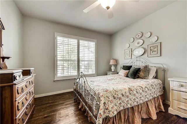 946 Briar Oaks Dr, Rockwall, TX 75087 - bedroom with dark wood finished floors and a ceiling fan