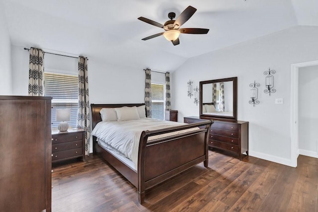 3937 Marsh Ln, Fort Worth, TX 76123 - bedroom with lofted ceiling, wood finished floors, and ceiling fan