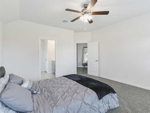 2800 Cain Dr, Anna, TX 75409 - carpeted bedroom featuring vaulted ceiling and ceiling fan