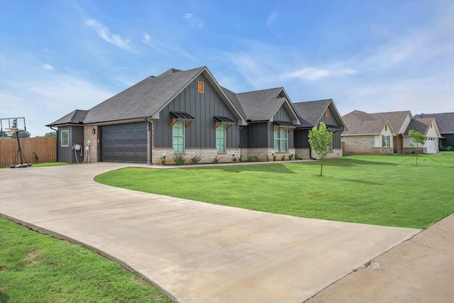 12457 Maplewood Dr, Lindale, TX 75771 - modern farmhouse with board and batten siding, an attached garage, driveway, and a shingled roof