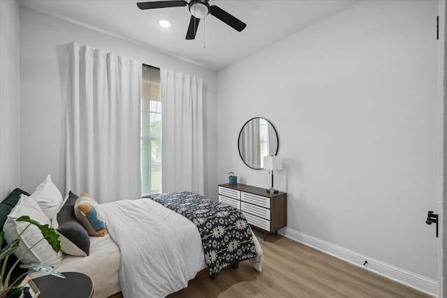 12457 Maplewood Dr, Lindale, TX 75771 - bedroom featuring light wood-style flooring, a ceiling fan, and recessed lighting