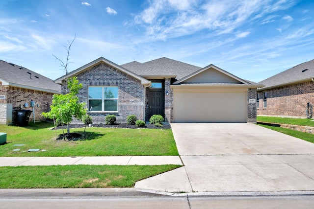 5361 Brentlawn Dr, Fort Worth, TX 76179 - ranch-style house featuring brick siding, an attached garage, a front yard, and concrete driveway