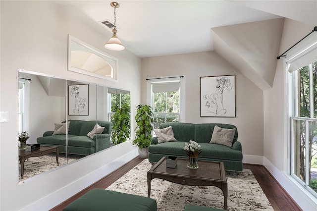 401 N Benge, Mckinney, TX 75069 - living area with dark wood-style floors and baseboards