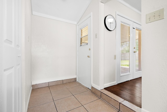301 Sunset Blvd, Hewitt, TX 76643 - entrance foyer with light tile patterned floors, ornamental molding, and lofted ceiling