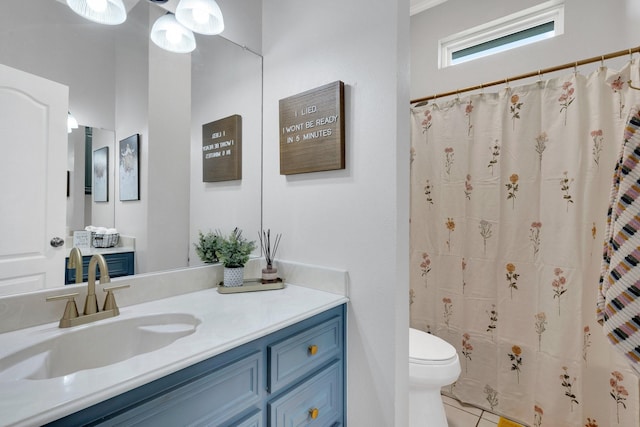 5631 Mission Ct, Midlothian, TX 76065 - full bathroom featuring vanity, tile patterned floors, and a shower with shower curtain