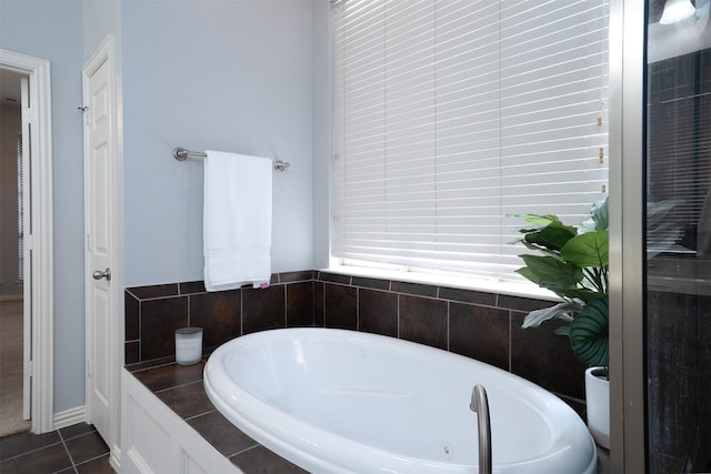 4748 Mcbreyer Pl, Fort Worth, TX 76244 - bathroom with a whirlpool tub and tile patterned flooring